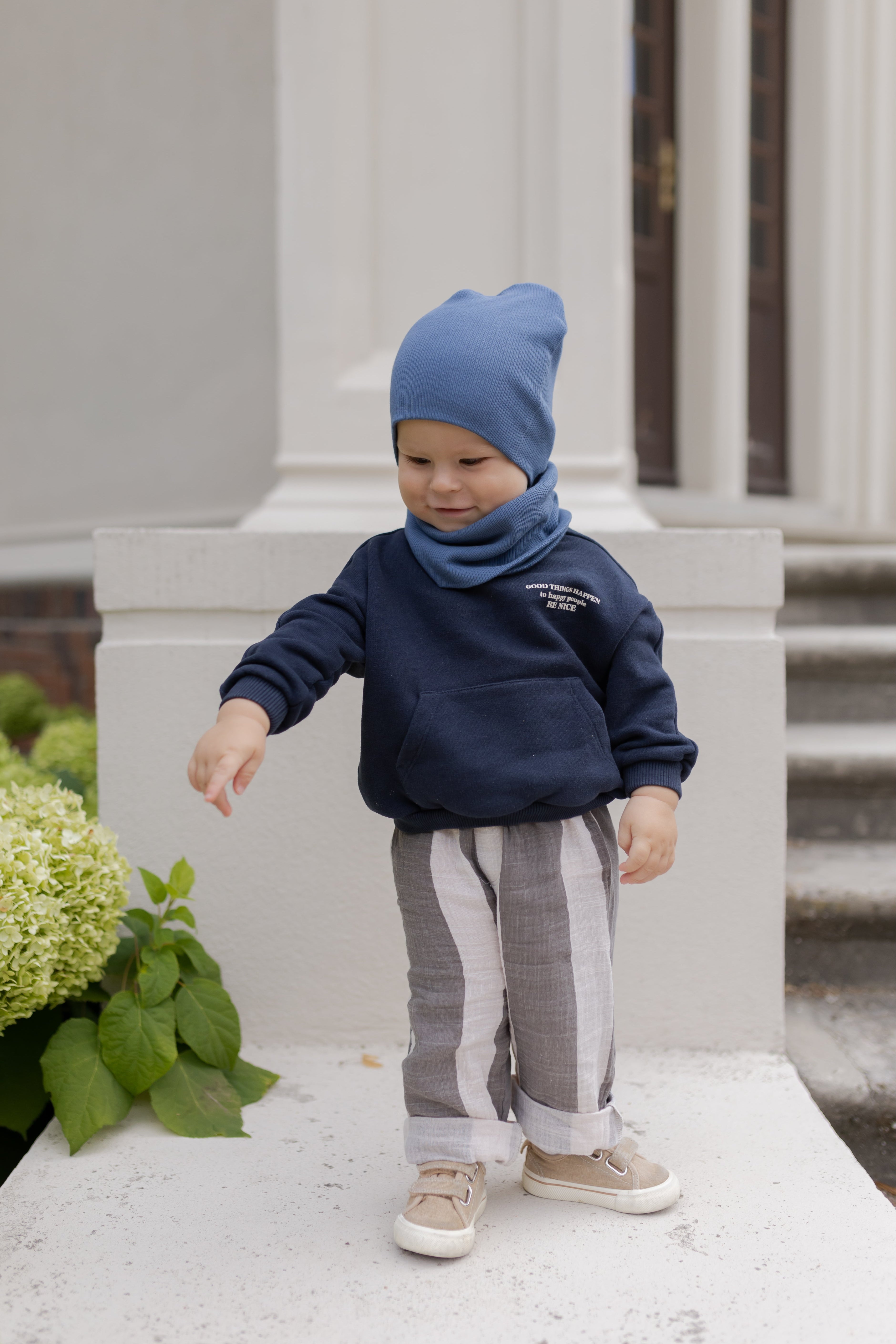 Bawełniana czapka & komin – Denim