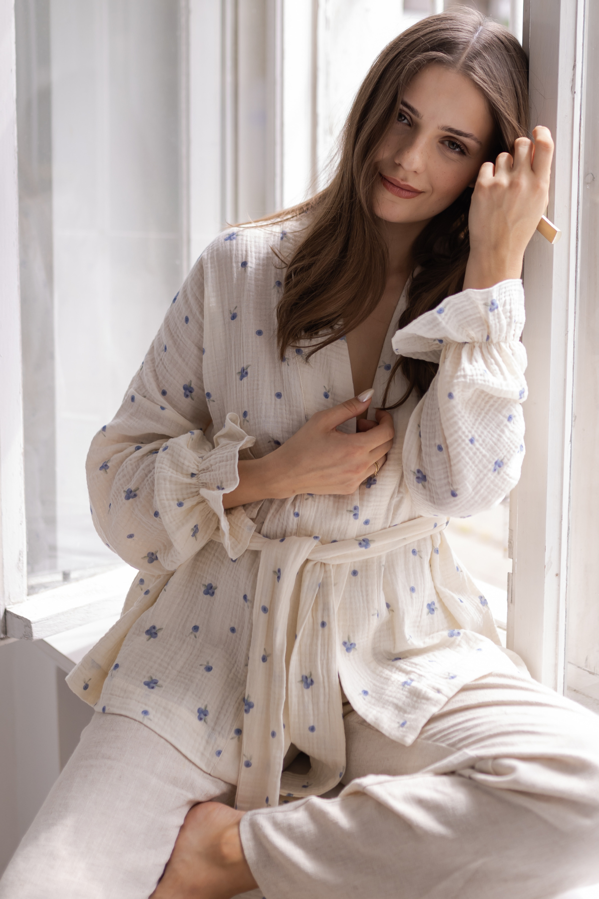 Kimono muślinowe Mila Blueberry