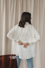 Leia Ecru - oversized muslin shirt