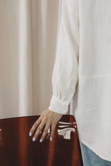 Leia Ecru - oversized muslin shirt