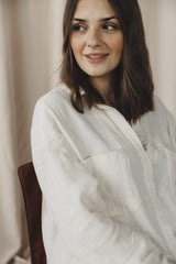 Leia Ecru - oversized muslin shirt