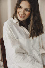 Leia Ecru - oversized muslin shirt