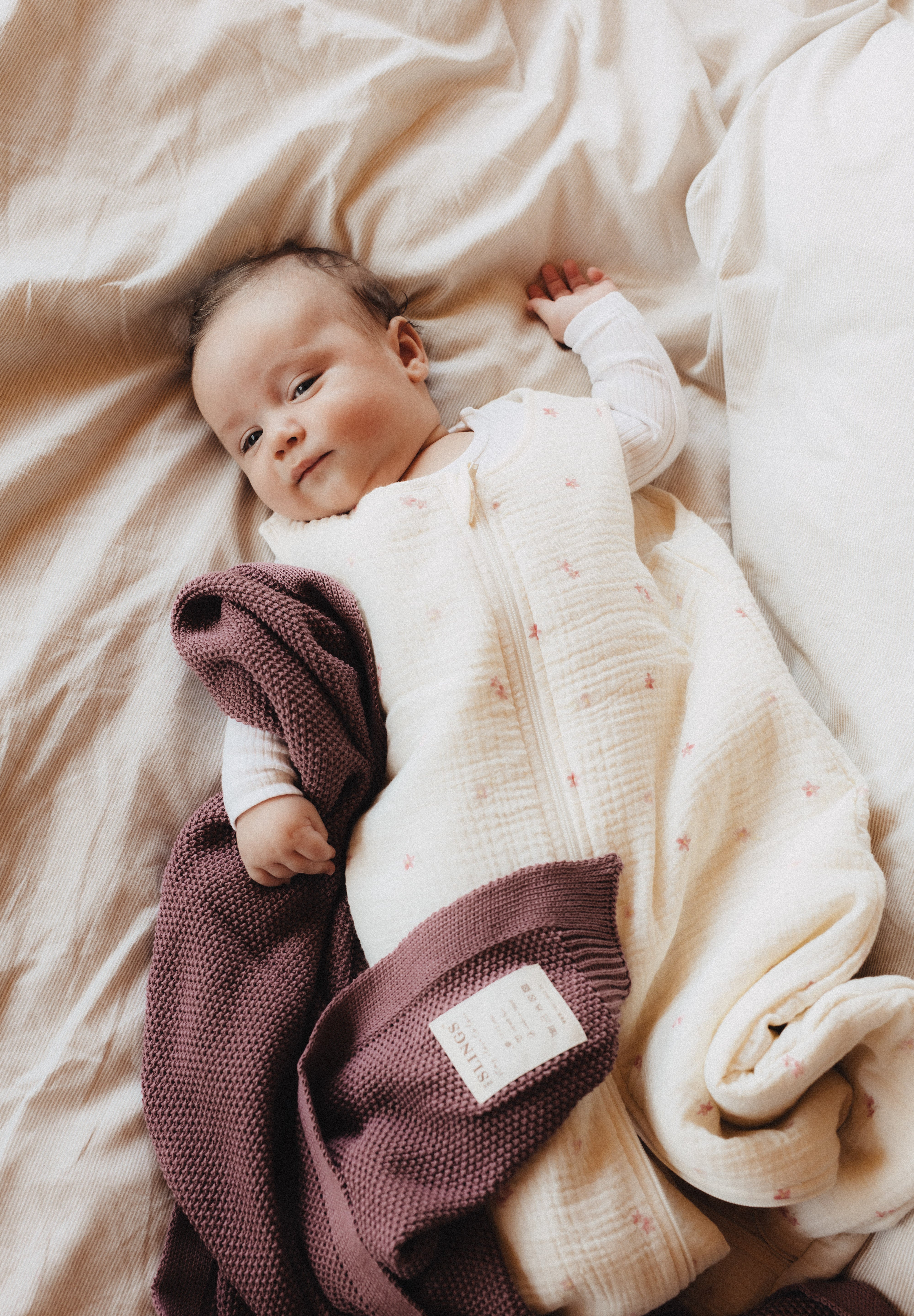 Bawełniany kocyk Softie Plum