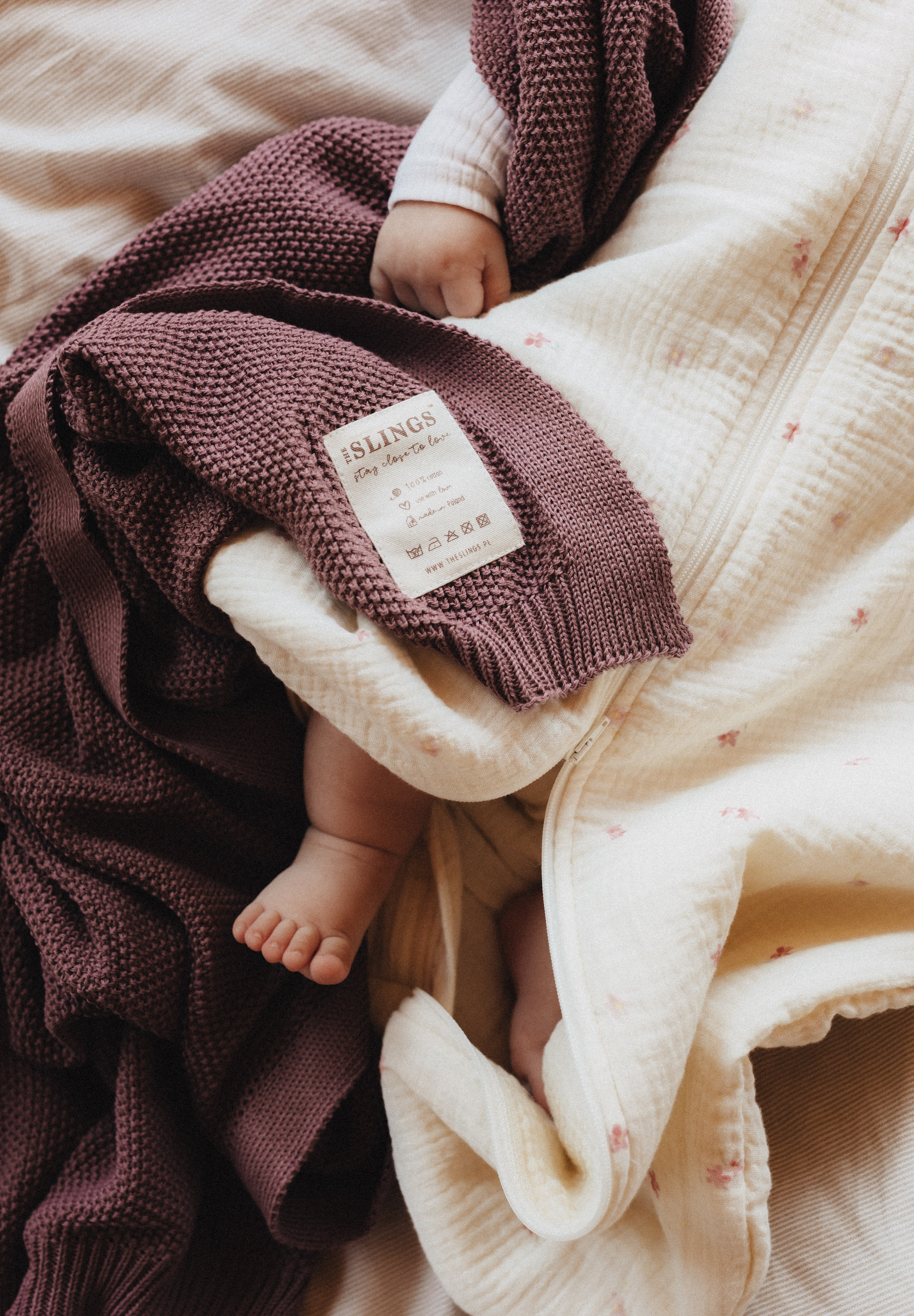 Bawełniany kocyk Softie Plum