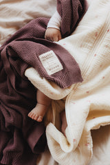 Bawełniany kocyk Softie Plum