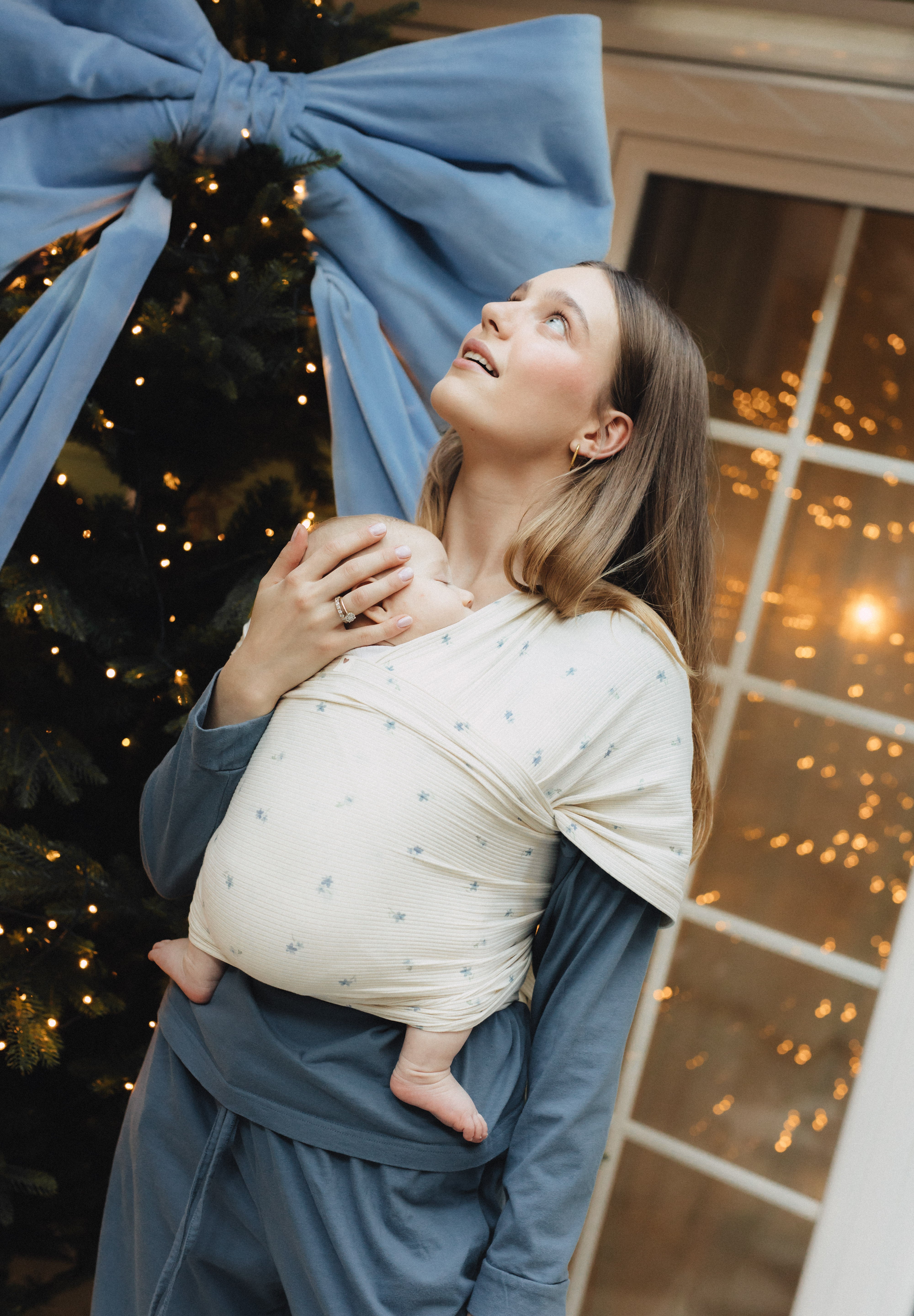 Chusta Elastyczna HugMe Blue Flora