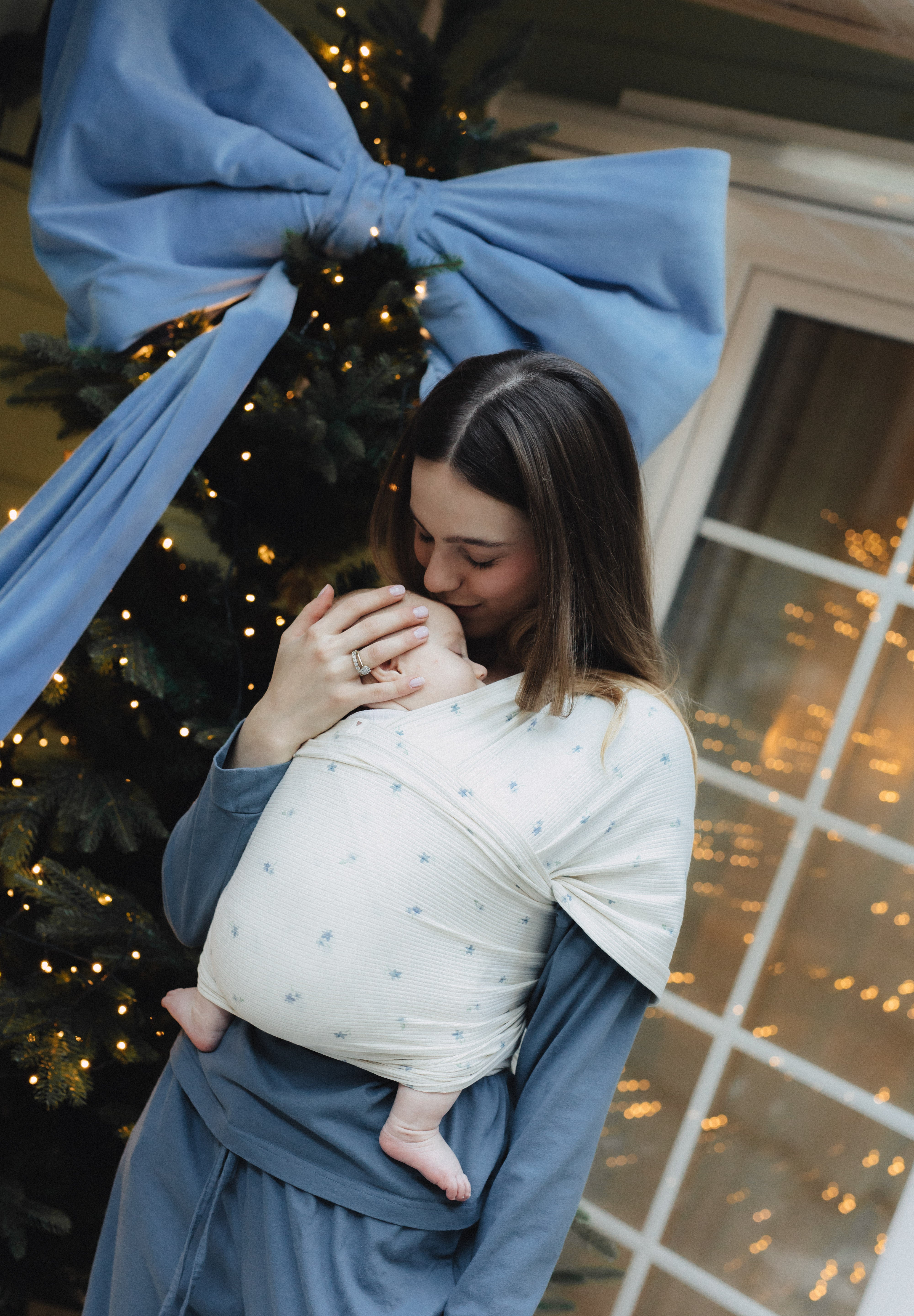 Chusta Elastyczna HugMe Blue Flora