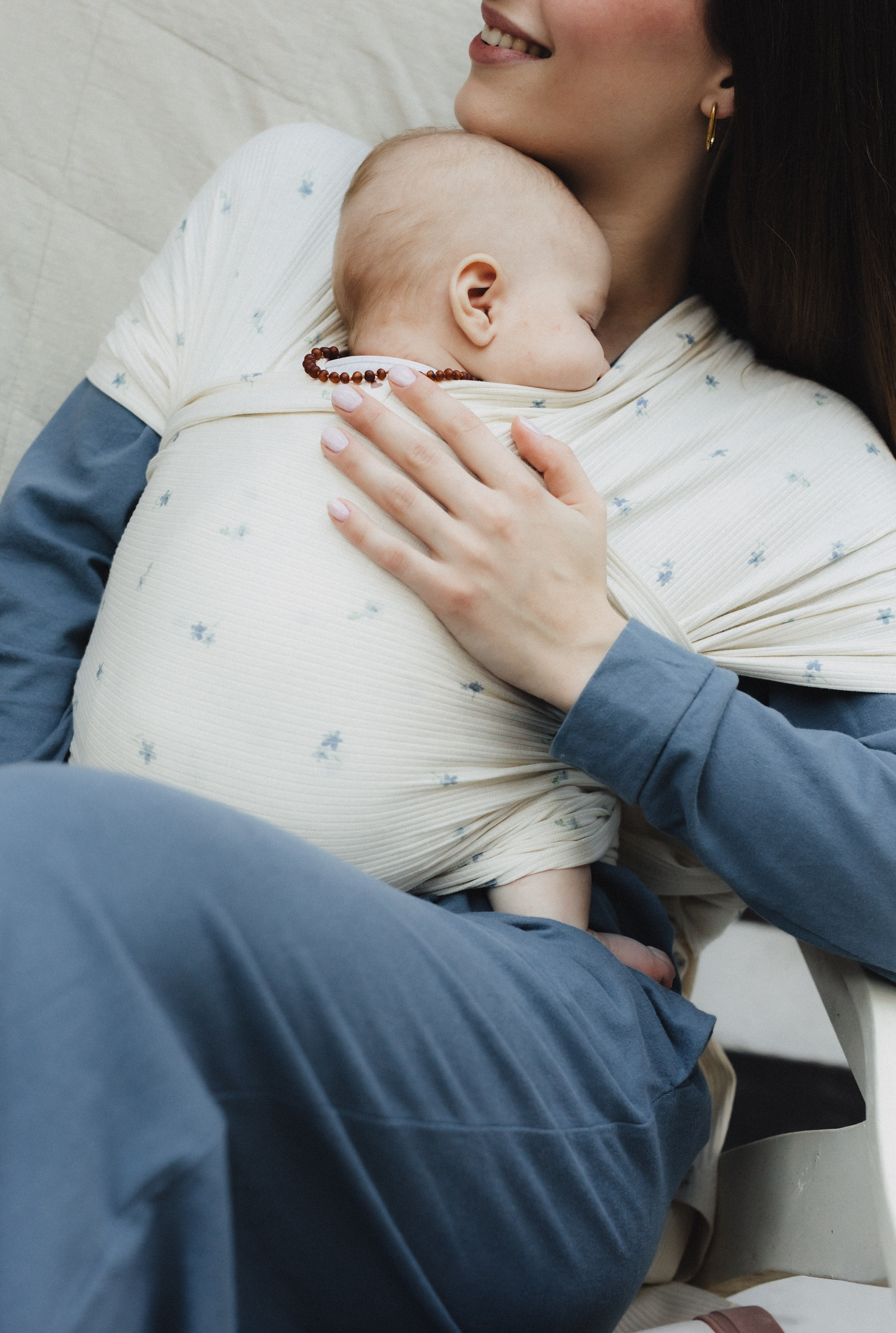 Chusta Elastyczna HugMe Blue Flora