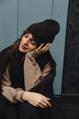 Tilia - czapka z wełny merino Espresso