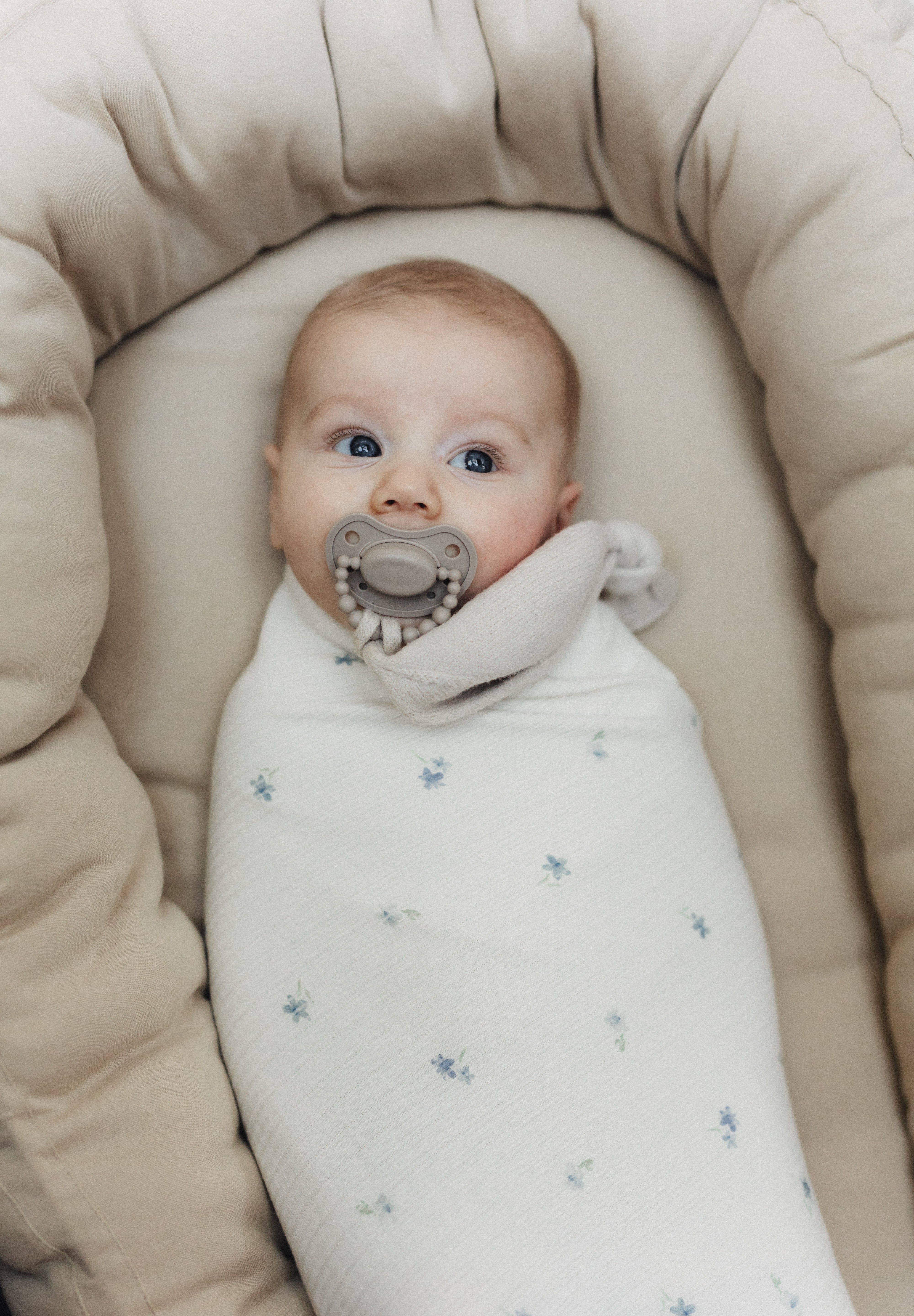 Otulacz Baby Burrito Blue Flora