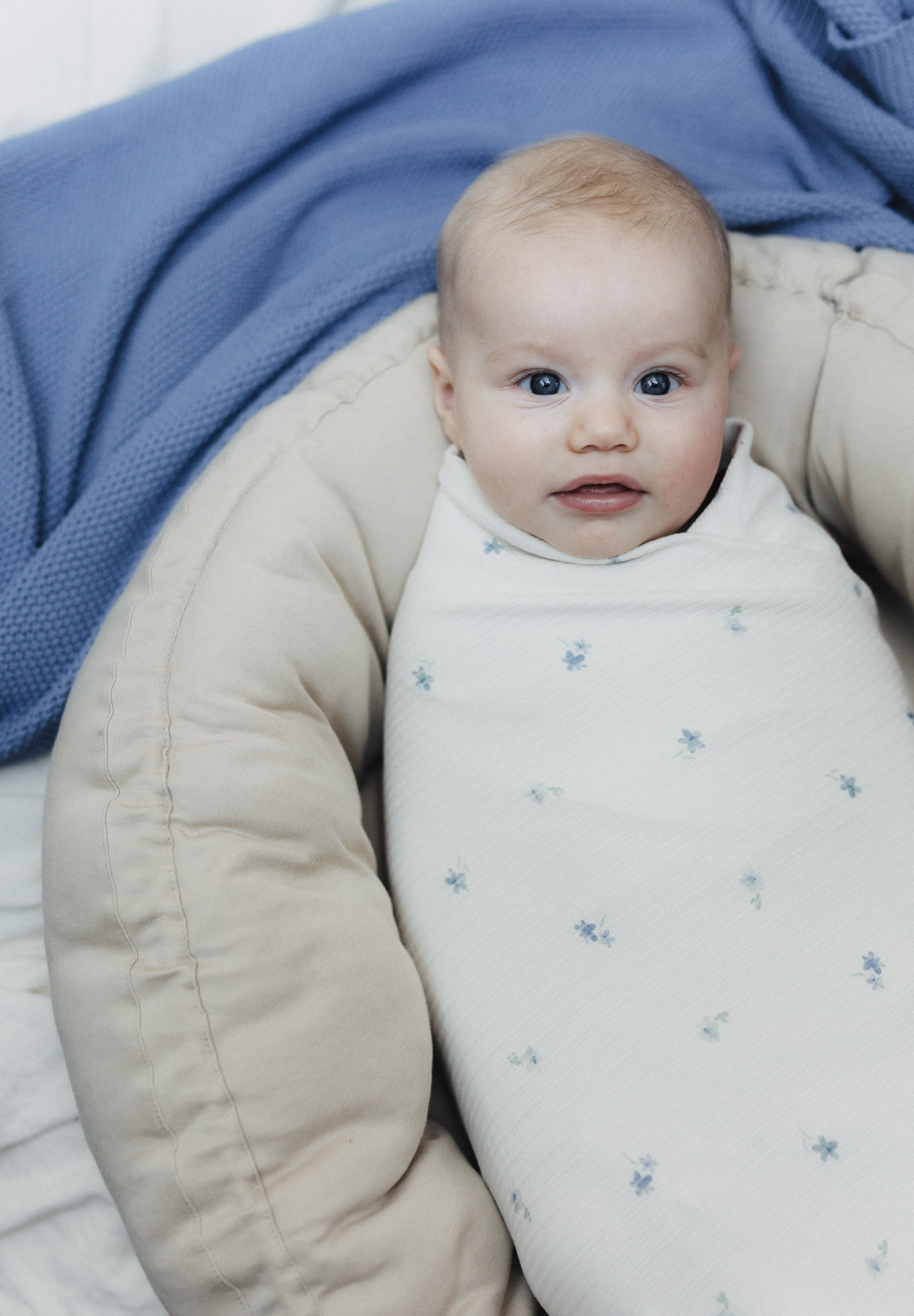 Otulacz Baby Burrito Blue Flora