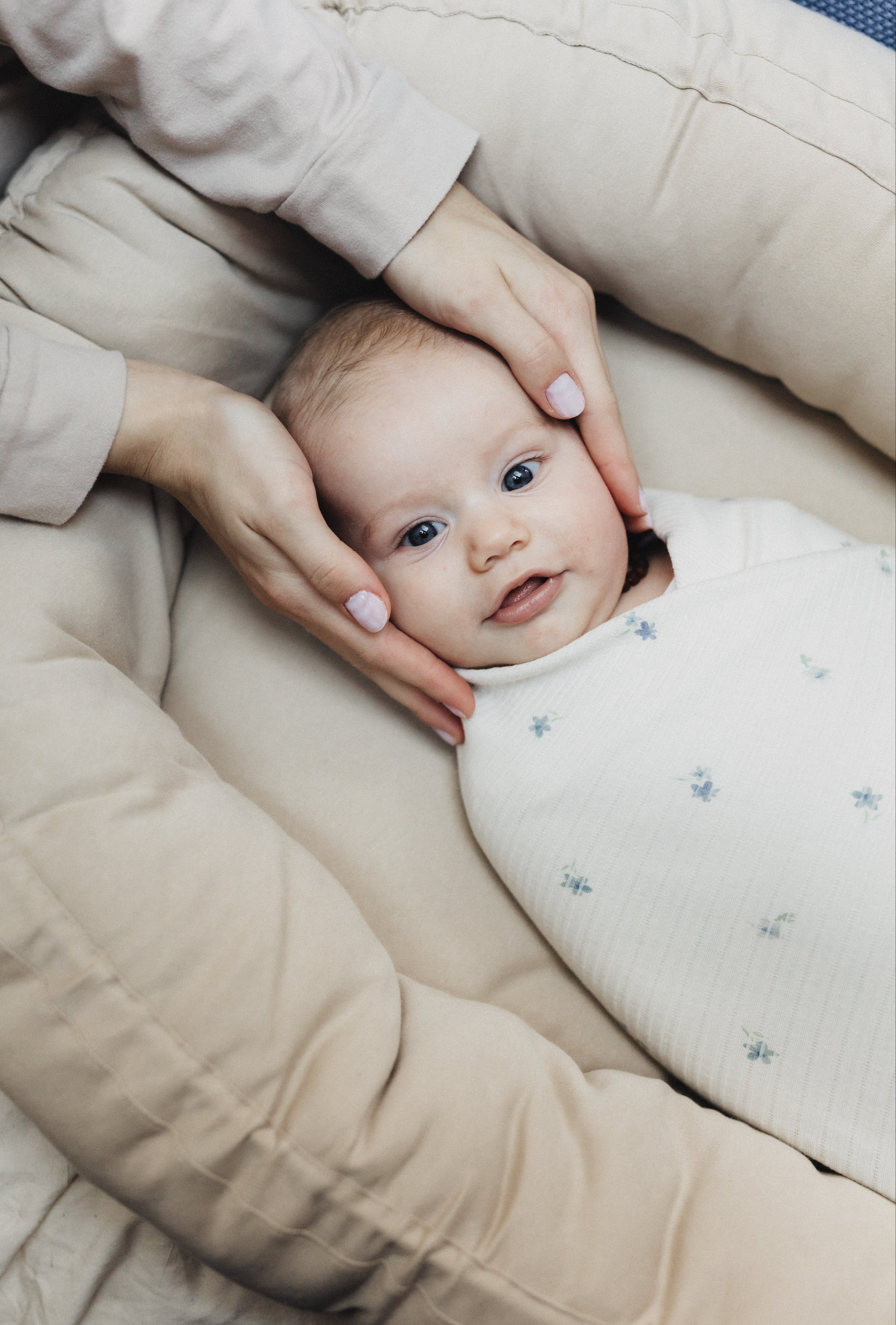 Otulacz Baby Burrito Blue Flora