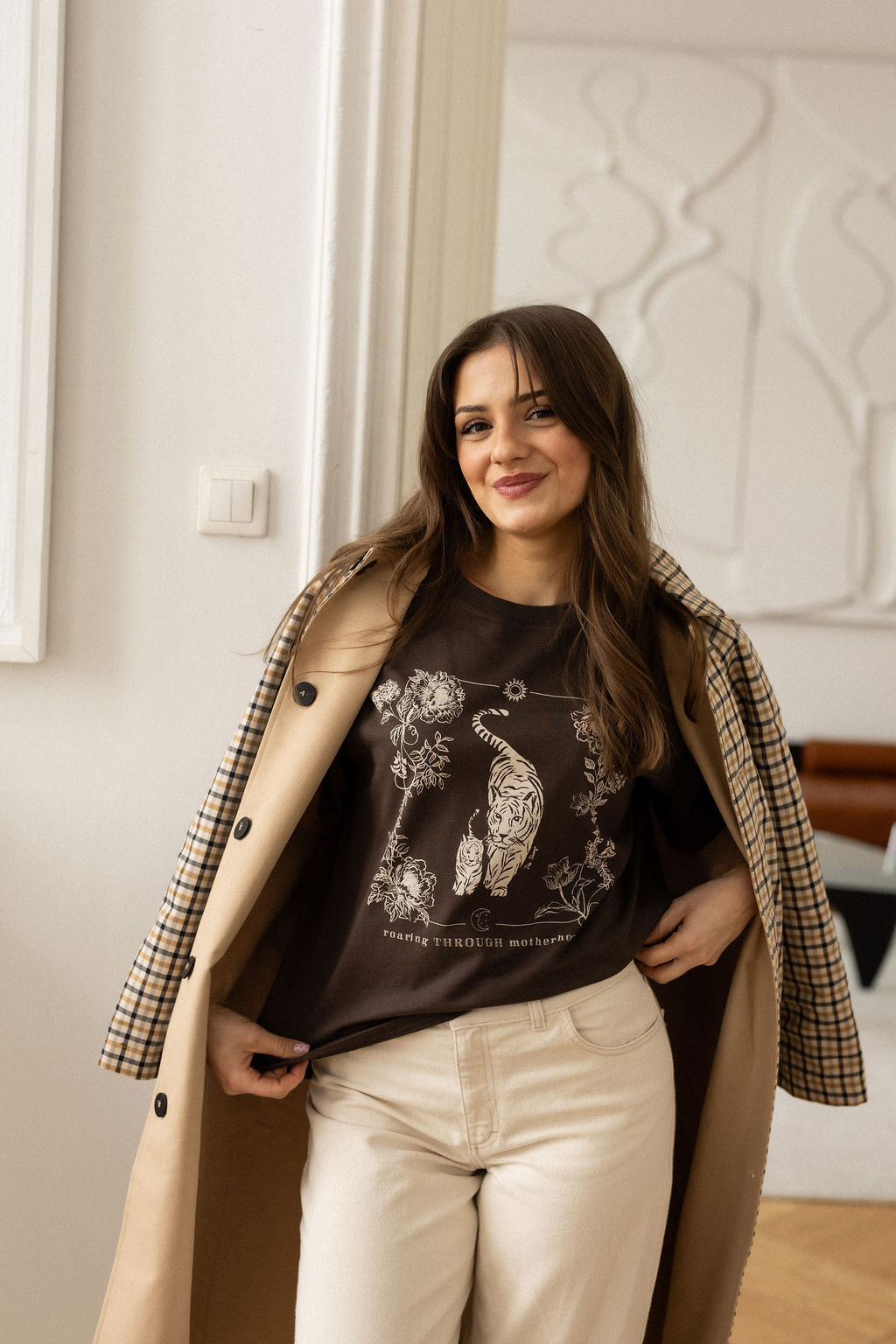 T-shirt Tiger Love Brown