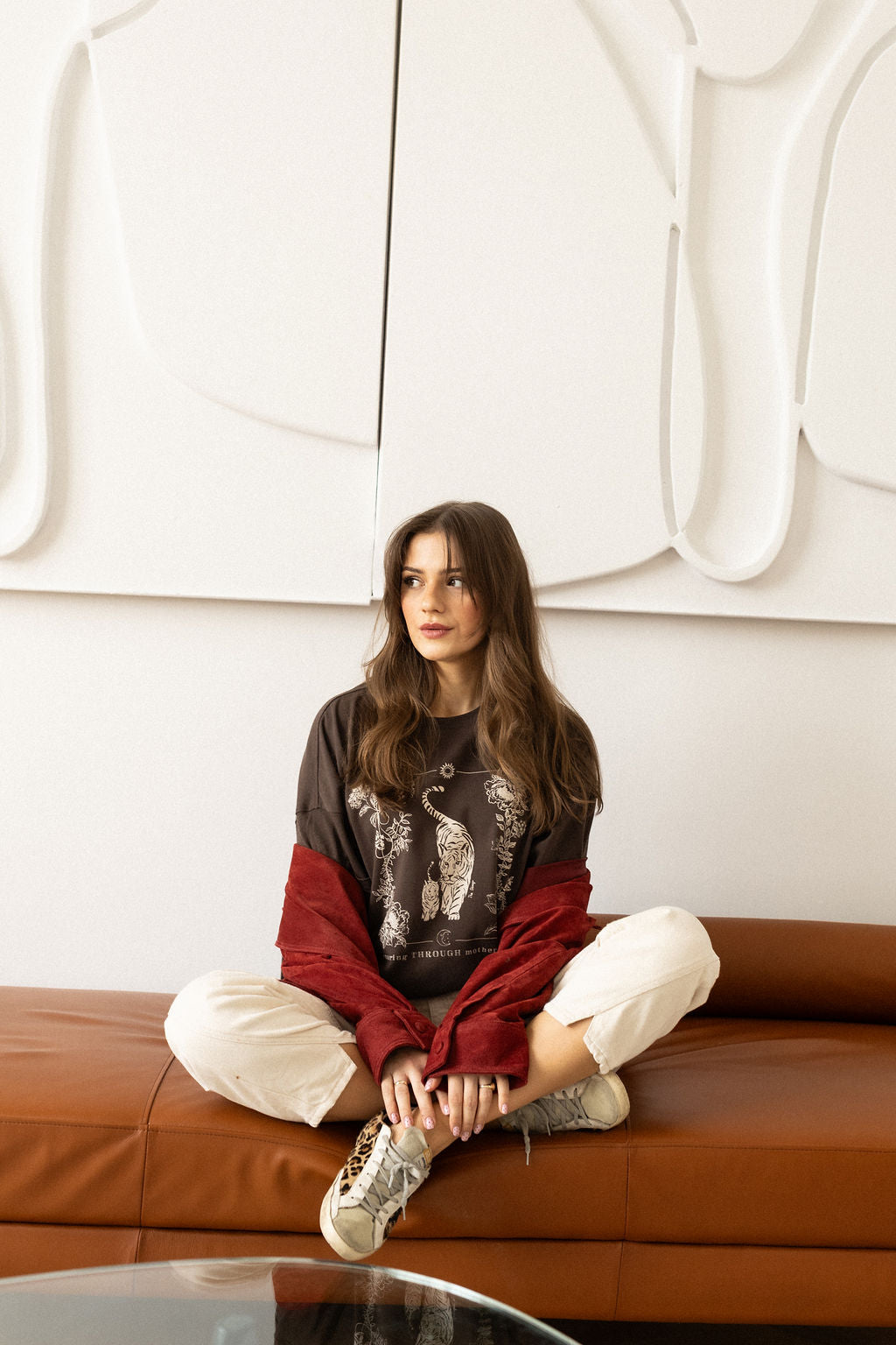 T-shirt Tiger Love Brown