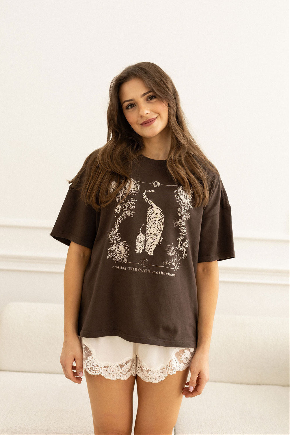 T-shirt Tiger Love Brown