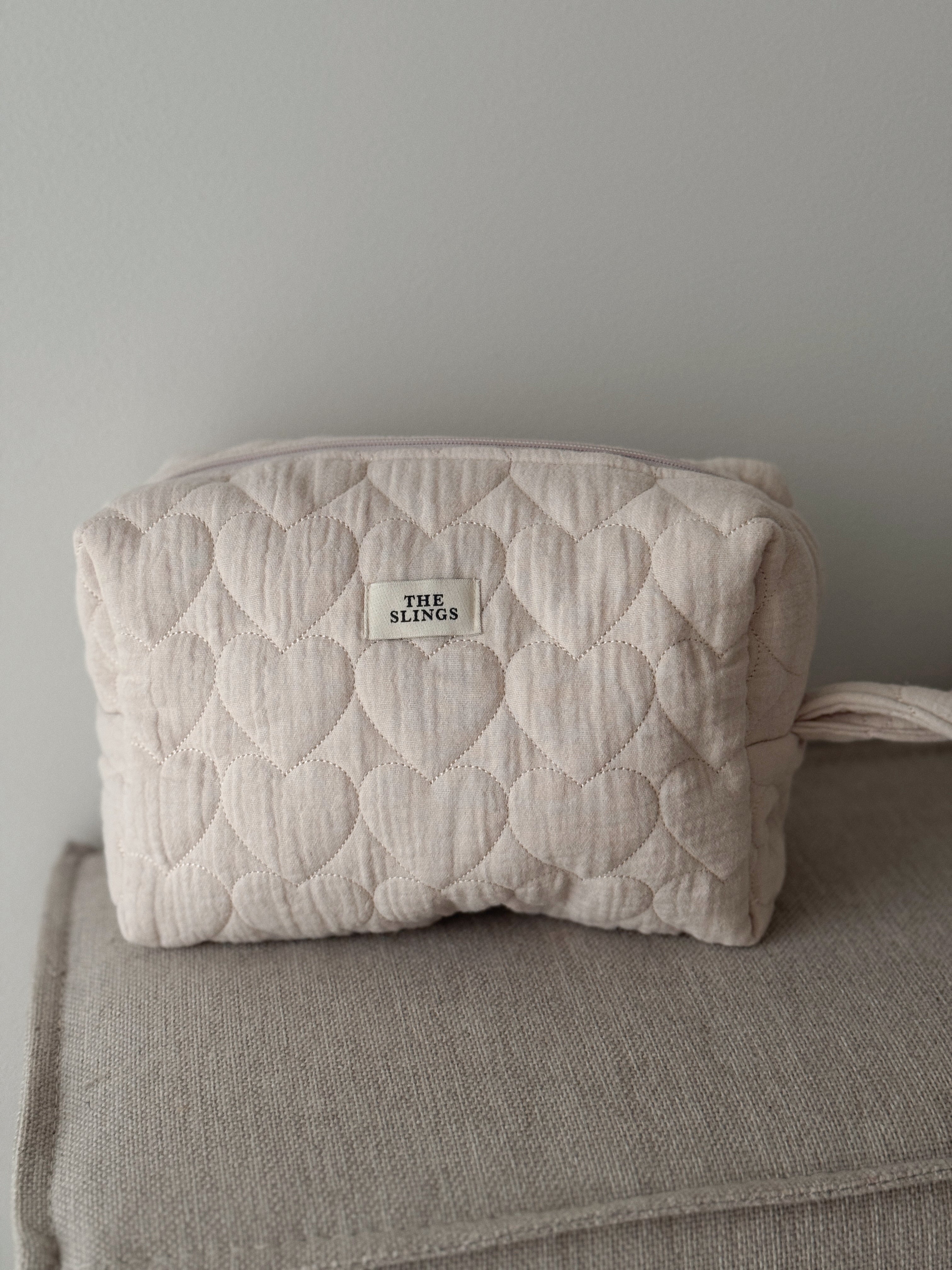 Duża Muślinowa Kosmetyczka Cloud Puffy Hearts