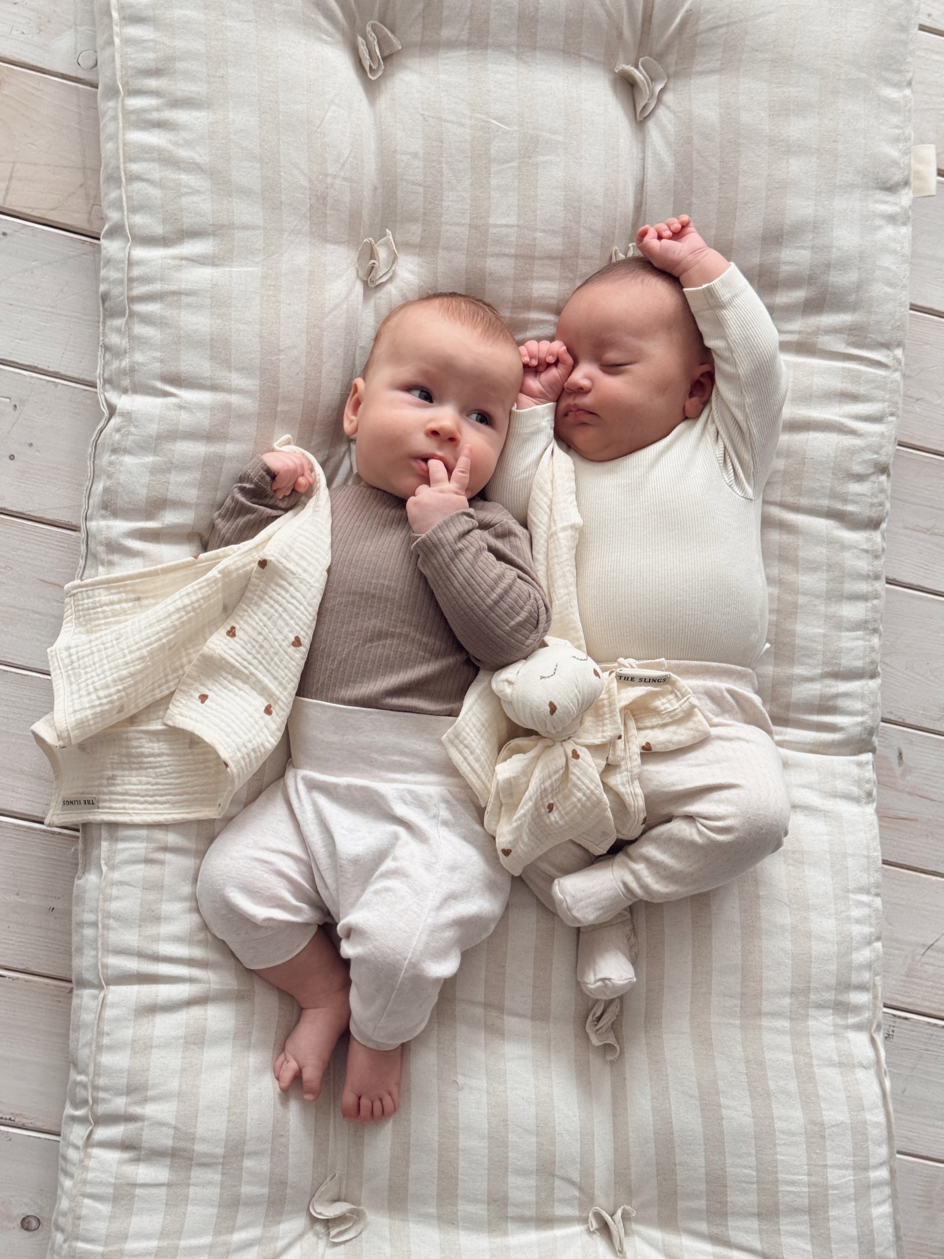 Mini Sweetheart & Ecru - zestaw małych pieluszek muślinowych