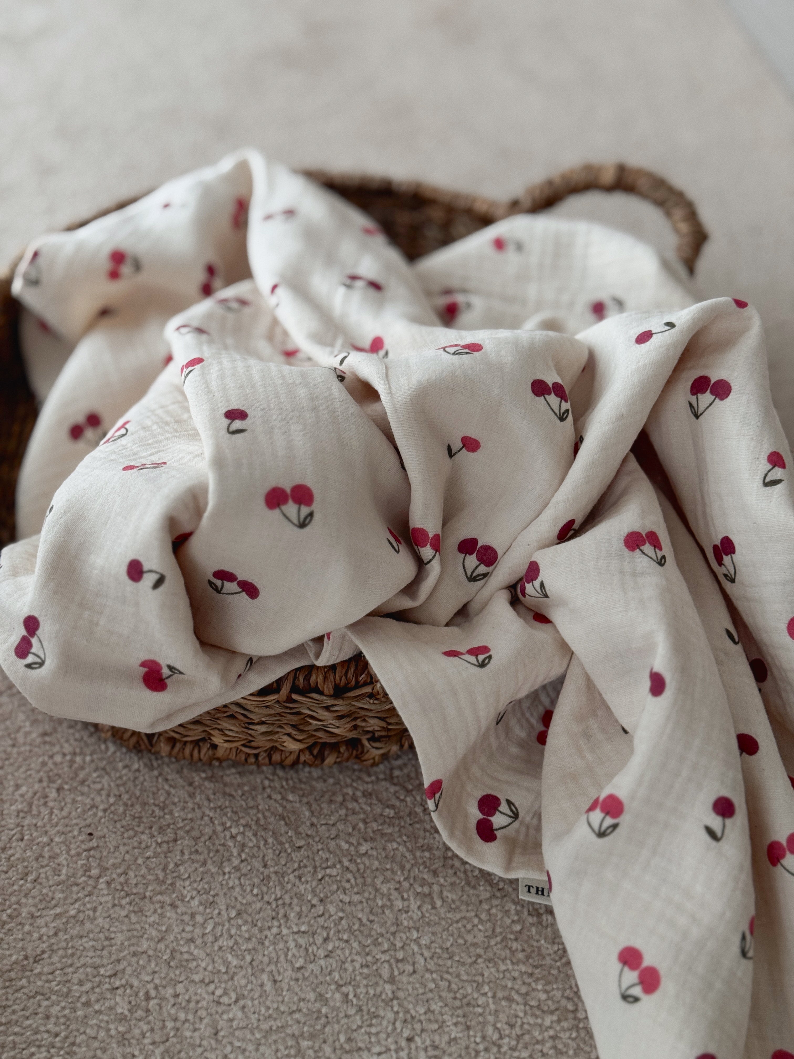 Muślinowy kocyk - Cherries