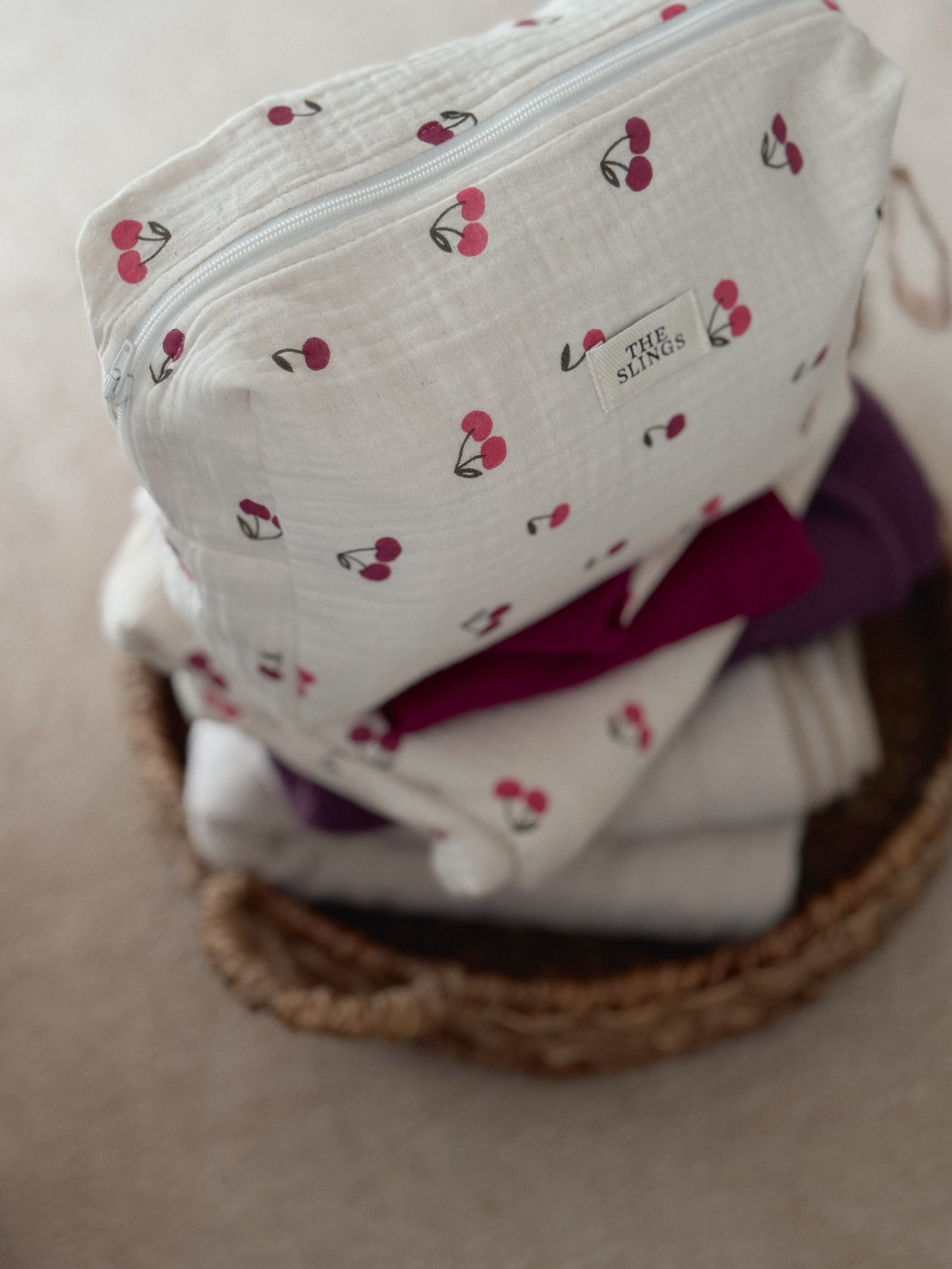 Duża Muślinowa Kosmetyczka Cloud Cherries