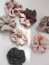 Lniana gumka scrunchie - Flowers