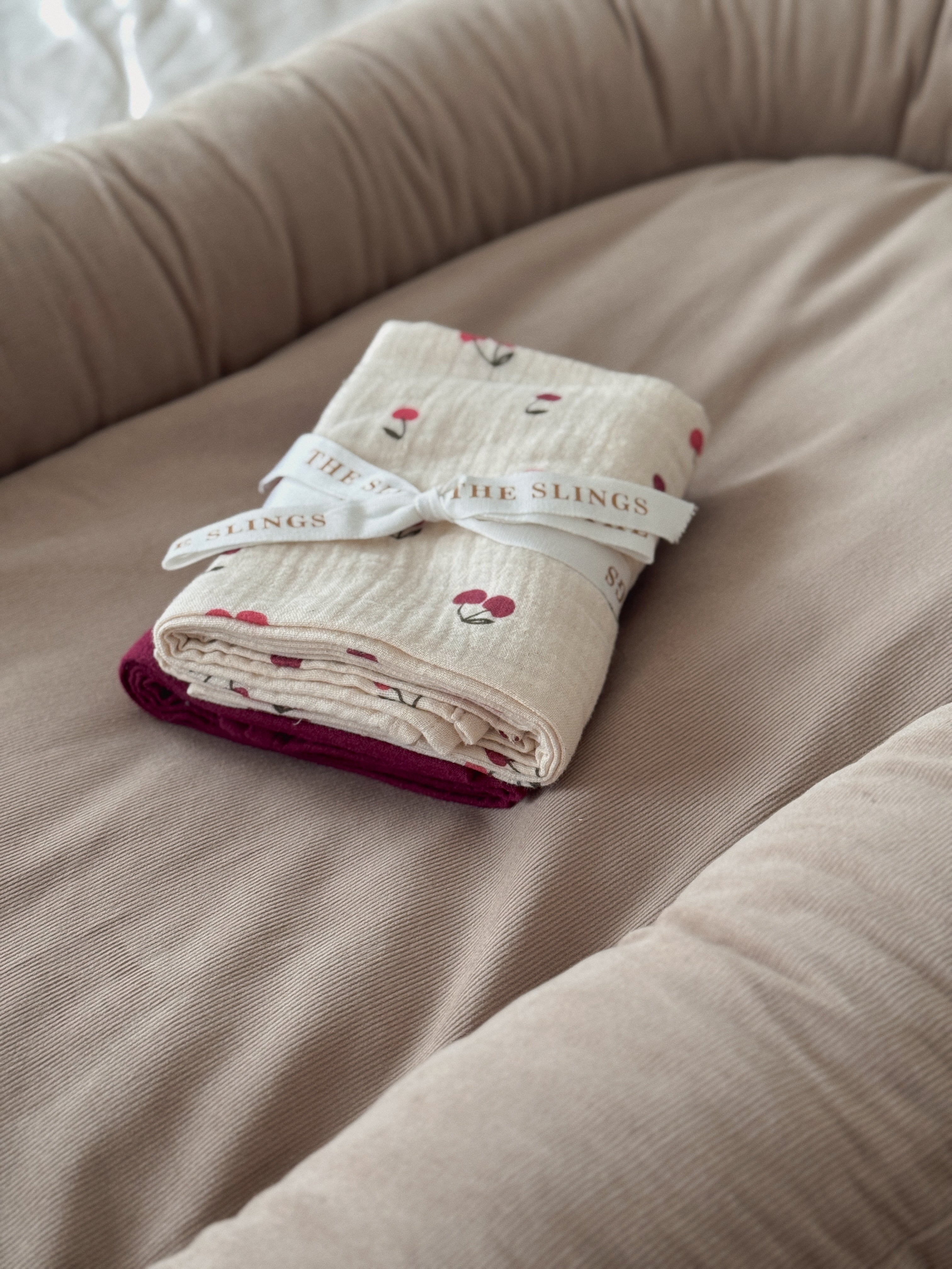 Midi Cherries & Ruby - zestaw midi pieluszek muślinowych