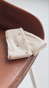 Mini Sweetheart & Ecru - zestaw małych pieluszek muślinowych