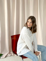 Leia Ecru - oversized muslin shirt