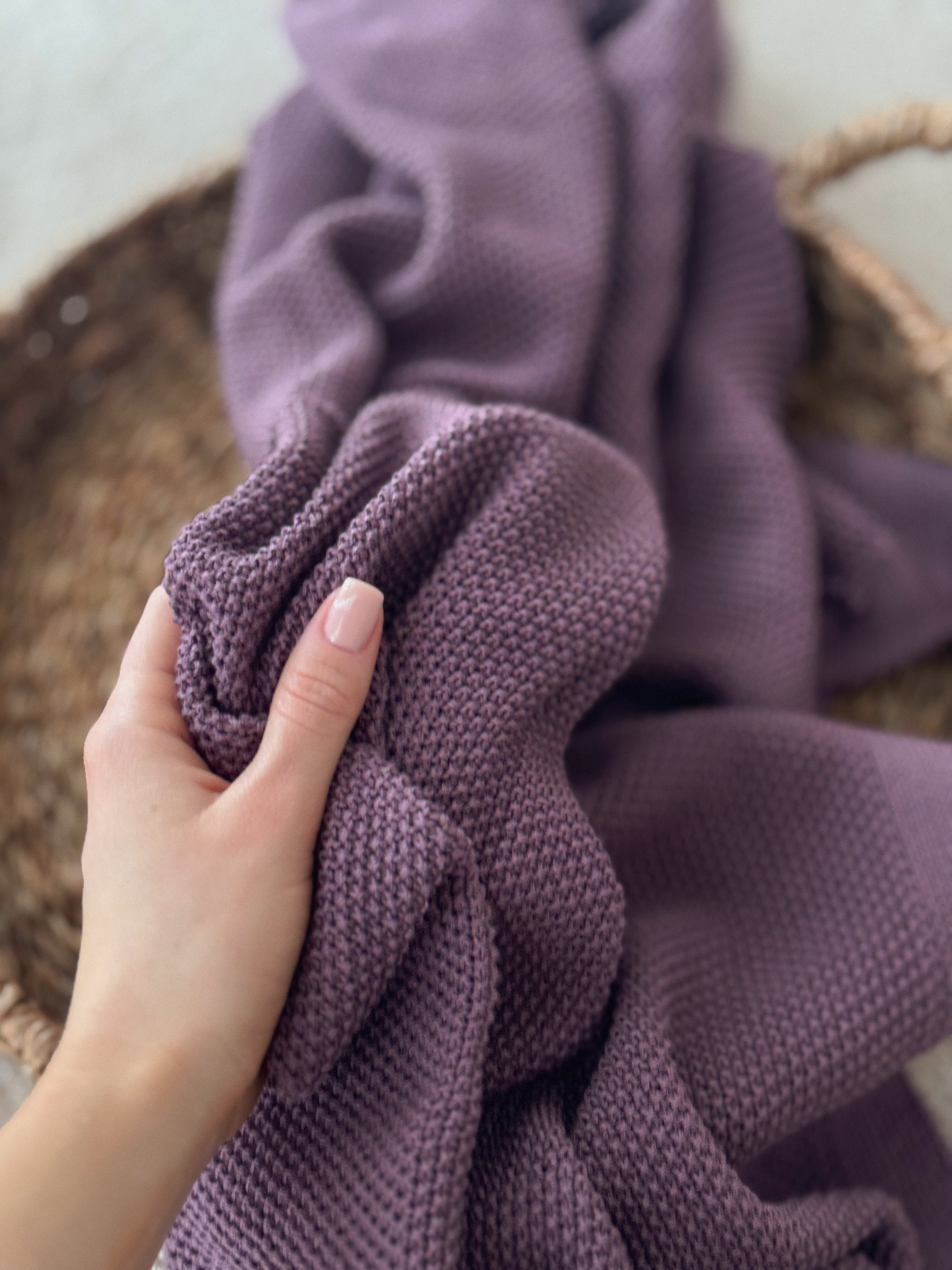 Bawełniany kocyk Softie Plum