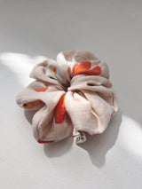 Lniana gumka scrunchie - Flowers