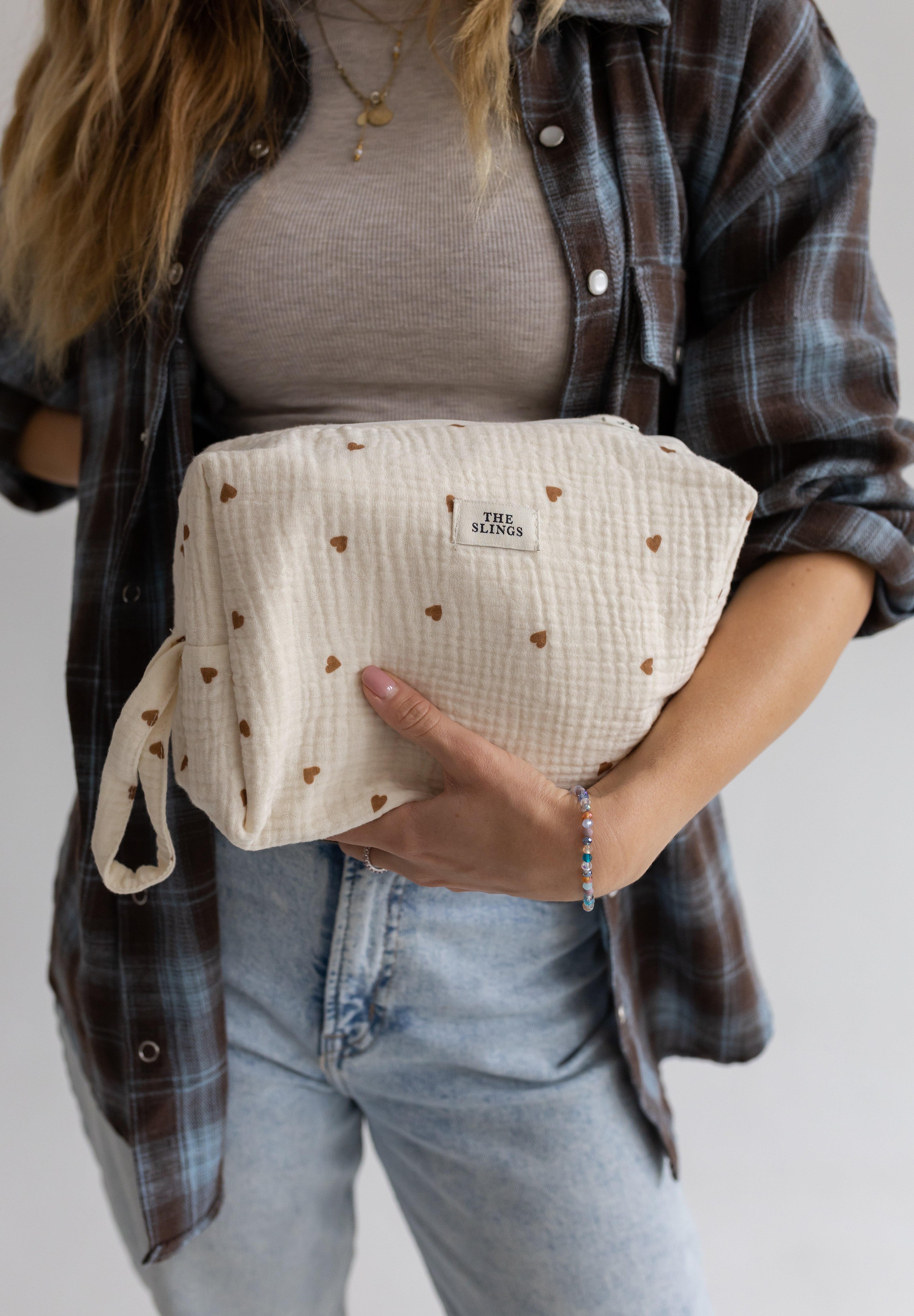 Duża Muślinowa Kosmetyczka Sweetheart