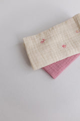 Mini Pink Flora & Raspberry - zestaw małych pieluszek muślinowych