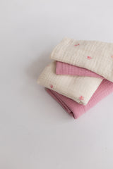 Midi Pink Flora & Raspberry - zestaw midi pieluszek muślinowych