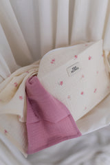 Mini Pink Flora & Raspberry - zestaw małych pieluszek muślinowych