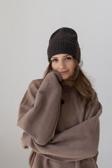 Tilia - czapka z wełny merino Chocolate