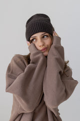 Tilia - czapka z wełny merino Chocolate