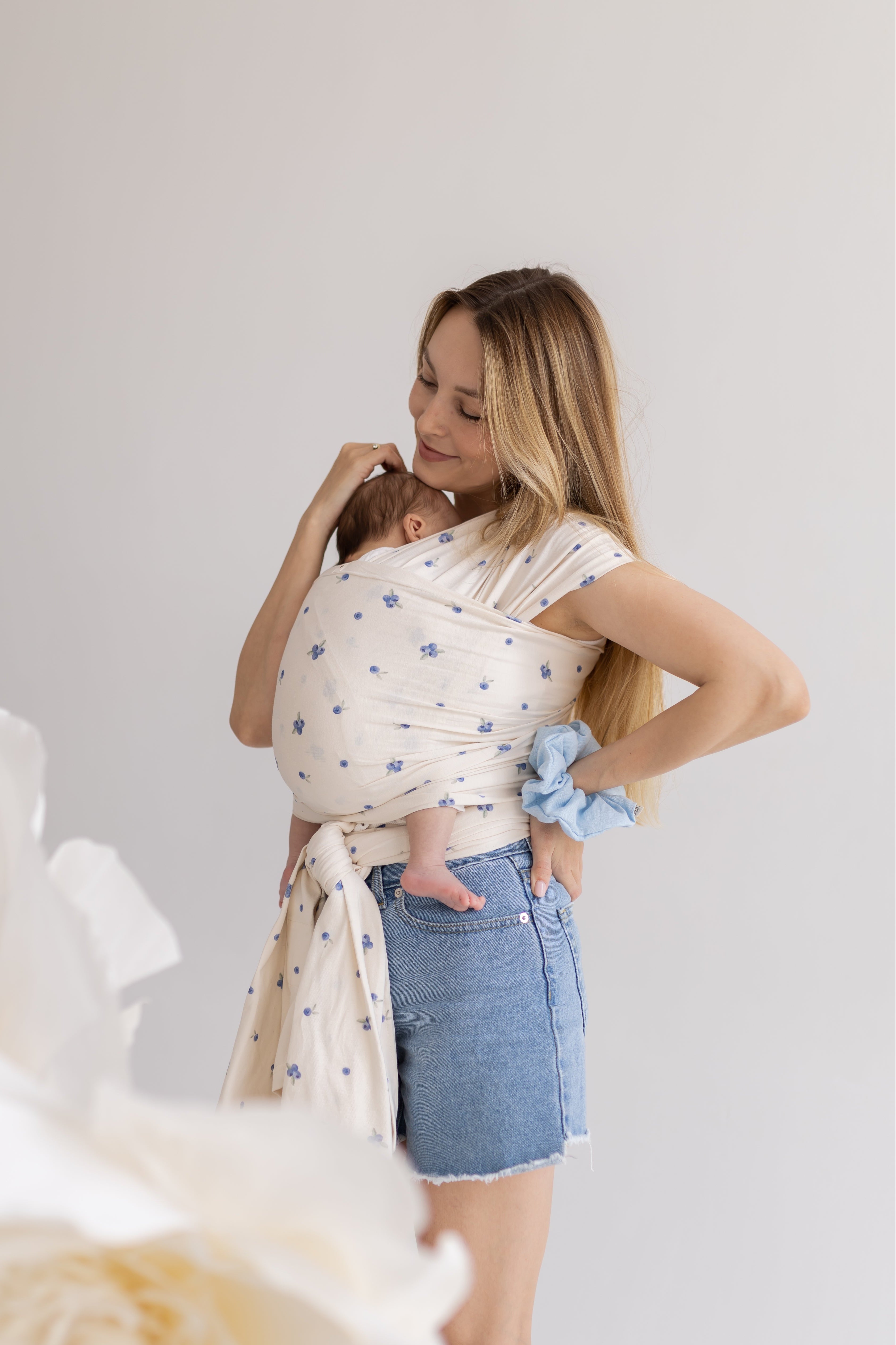 Lniana gumka scrunchie - Ocean