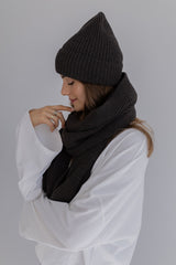 Tilia - czapka z wełny merino Espresso