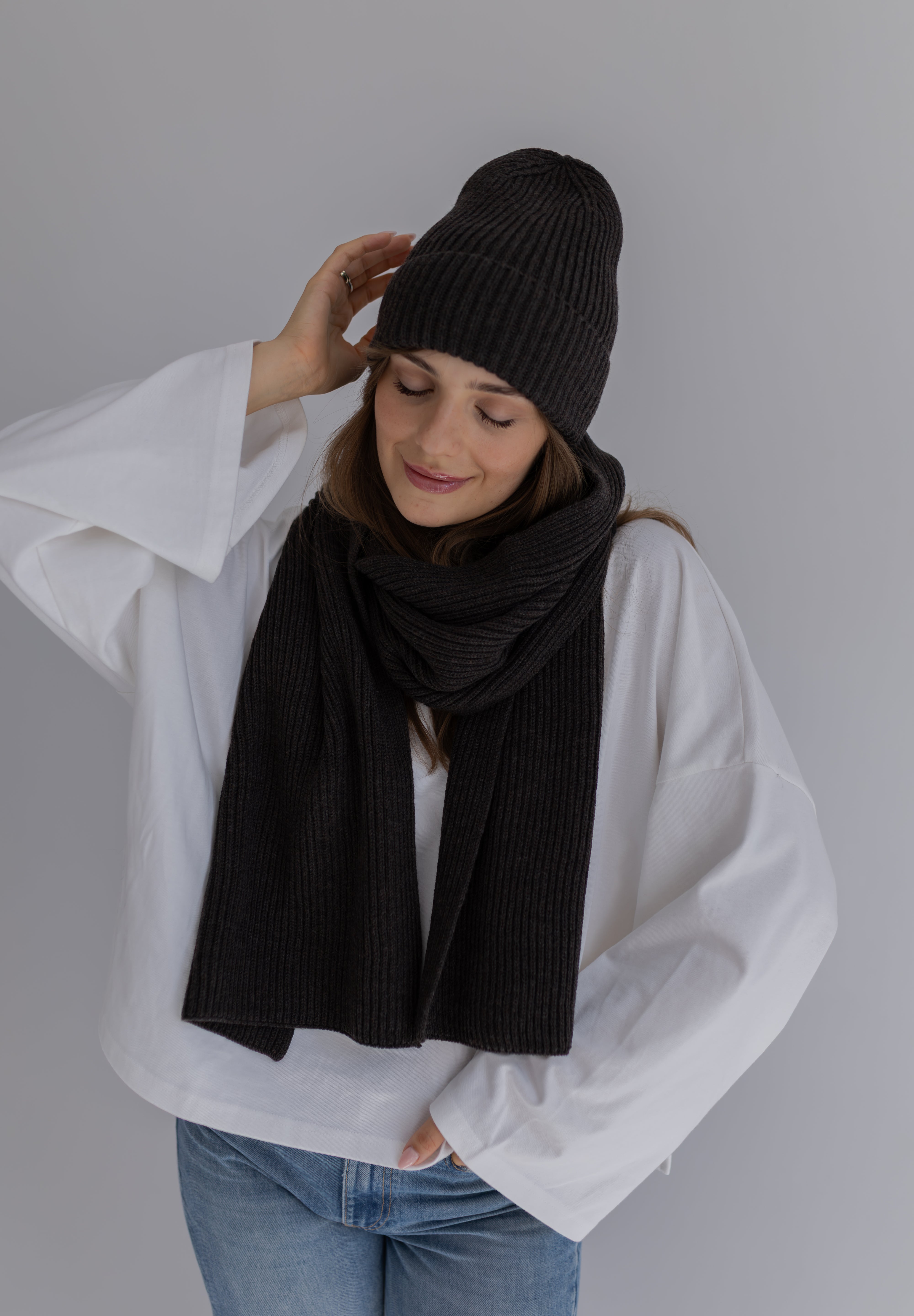 Tilia - czapka z wełny merino Espresso