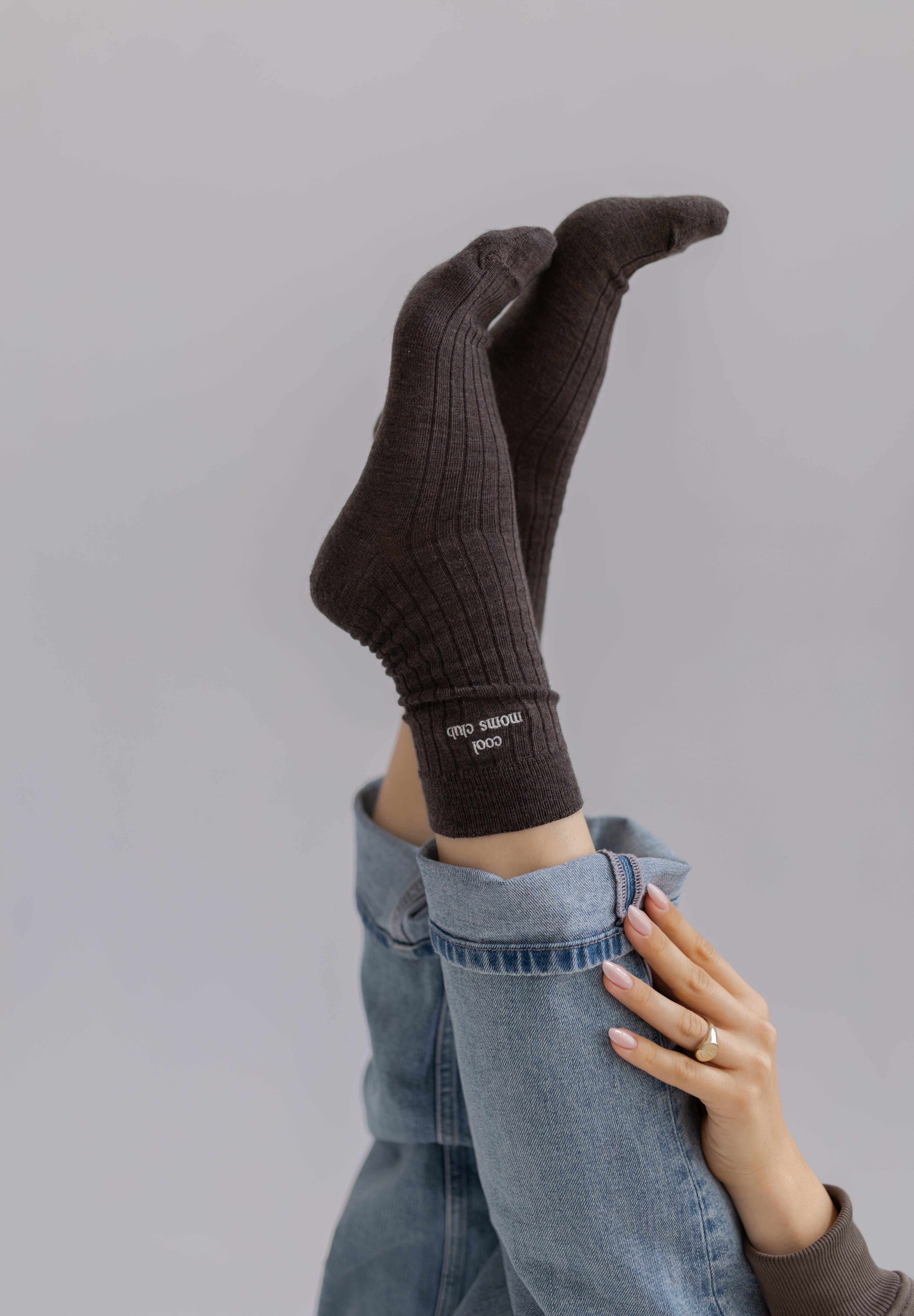 Skarpetki merino Cool Moms Club Brown